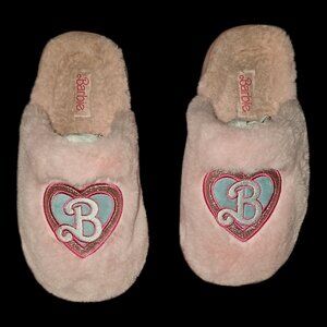 Pink Barbie Faux Fur Slippers